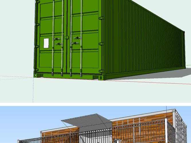 集裝箱建筑草圖大師su模型